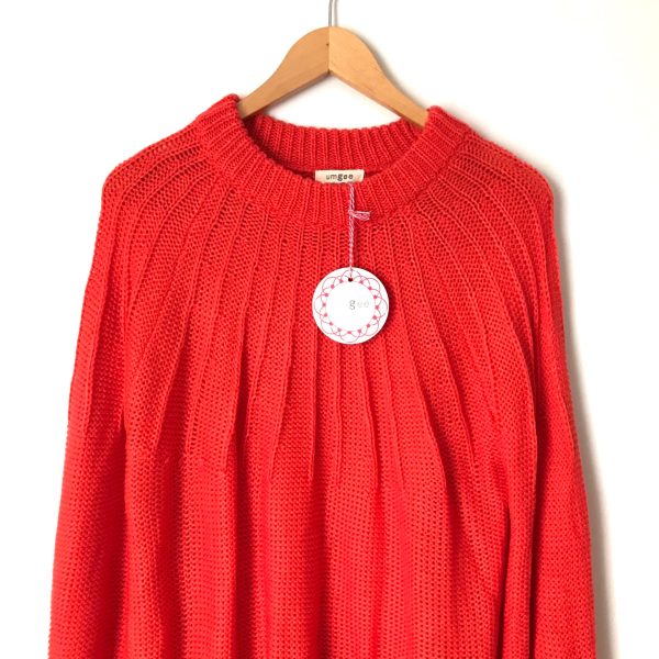 Umgee Coral Puff Sleeve Sweater NWT- Size S Hot on Sale