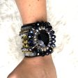 No Brand Black Velvet Cuff Large with Beads Online now