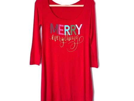 Venus Red Merry Everything Christmas Sleep Dress- Size S For Sale