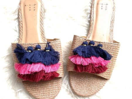 A New Day Taupe Tassel Mules- Size 7 (BRAND NEW CONDITION) For Sale