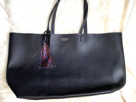 Victoria Secret Black Faux Leather Limited Edition Tote (LIKE NEW CONDITION) Cheap