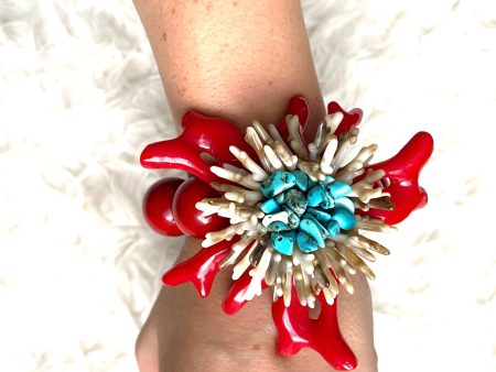 No Brand Red Coral Large Beaded Bracelet Online now