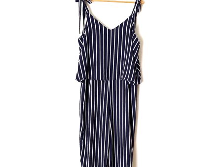 Magnolia Skye Blue and White Striped Jumpsuit- Size XL For Cheap