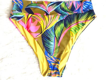 Aerie High Cut Cheeky Tropical Bikini Bottoms- Size XL (BOTTOMS ONLY) For Discount