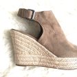 Universal Thread Brown Peep Toe Espadrille Wedges- Size 8 Online Hot Sale