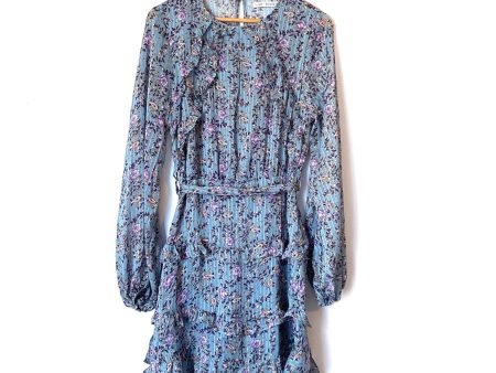 Saints + Secrets Floral Ruffle Dress with Keyhole Back- Size L Hot on Sale