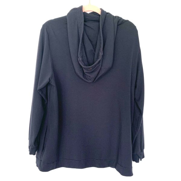 Cuyana Black Cowl Neck Hooded Sweatshirt- Size M (see notes) Online Sale