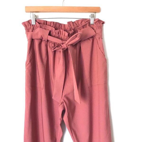 Grace Karin Salmon Pink Paperbag Waist Pants NWT- Size XXL (Inseam 27 ) Online Hot Sale