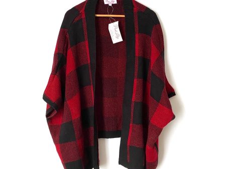 Pink Lily Buffalo Plaid Poncho Cardigan NWT- Size S Online Hot Sale