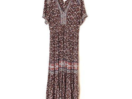 Knox Rose Floral Mixed Print Short Sleeve Maxi Dress- Size L For Discount