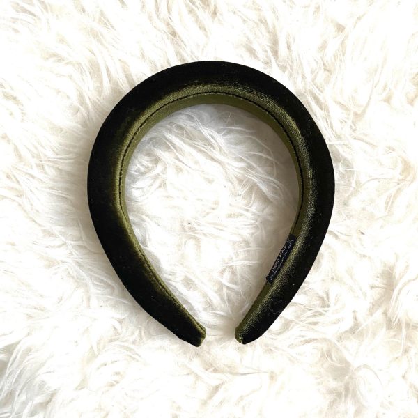 Green Velvet Padded Headband Fashion