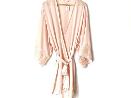 Soma Peach Satin Robe with Lace Trim NWT- Size L XL (sold out online) Sale