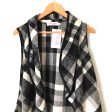 Pink Lily Black White Plaid Waterfall Vest NWT- Size S For Sale