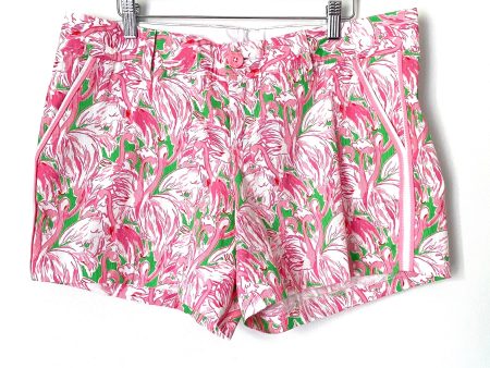 Lilly Pulitzer Pink and Green Patterned Callahan Shorts- Size 12 Online now