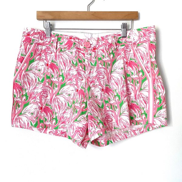 Lilly Pulitzer Pink and Green Patterned Callahan Shorts- Size 12 Online now