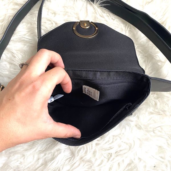 A New Day Black Faux Leather Magnetic Closure Fanny Pack (like new condition) For Discount