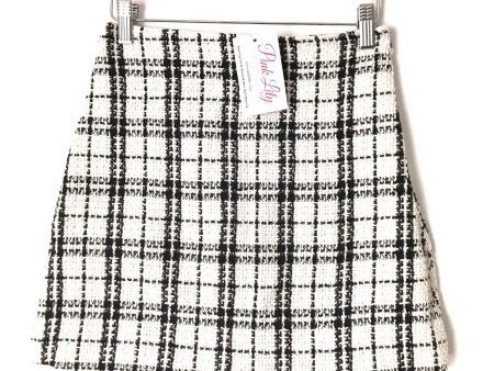 Pink Lily White Black Plaid Skirt NWT- Size S Discount