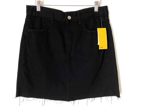 H&M Black Denim Raw Hem Skirt NWT- Size 6 Sale