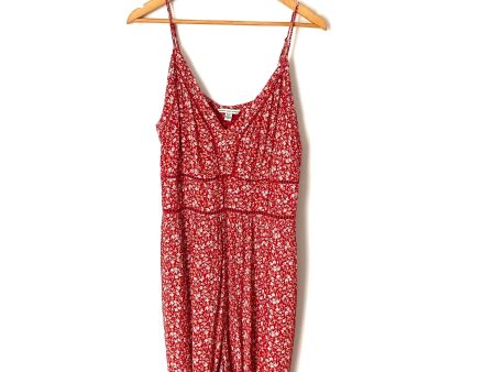 American Eagle Outfitters Red Floral Crochet (no lining) Romper- Size XL Cheap