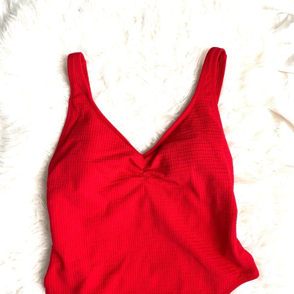 Shade & Shore Red Built In Bra One Piece- Size L Online Sale