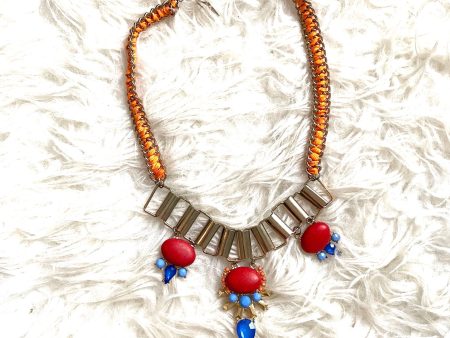 Baublebar Coral Necklace with Blue Red Pendants Fashion