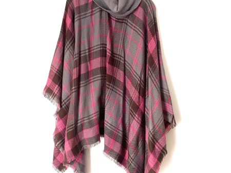 Ellie & Kate Grey and Pink Turtleneck Poncho NWT- One Size Online now