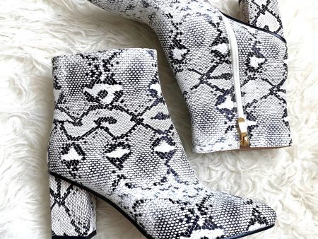 Wet Kiss Snakeskin Print Booties- Size 10.5 For Discount