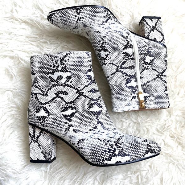 Wet Kiss Snakeskin Print Booties- Size 10.5 For Discount