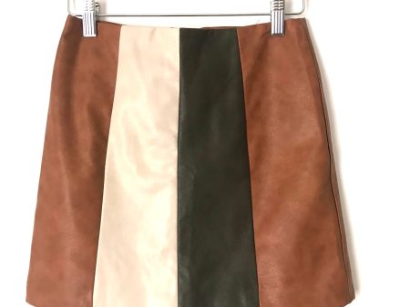 Vestique Faux Leather Brown Black White Skirt- Size S Supply