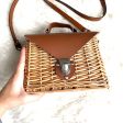 En Creme Woven Rattan and Leather Crossbody NWT For Discount