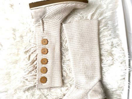 Ugg White Knit Boots- Size 7 For Cheap