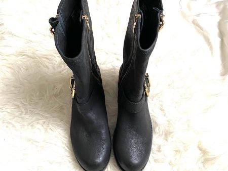 Vince Camuto Black Gold Buckle Boots- Size 7 Sale