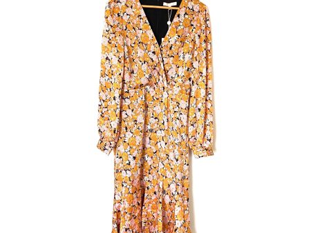 WAYF Yellow Floral Print Midi Dress NWT- Size S For Cheap