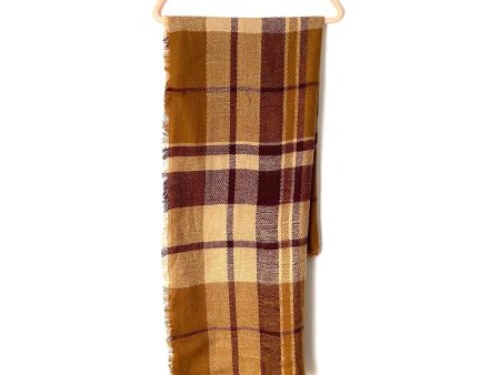 No Brand Brown Plaid Blanket Scarf on Sale