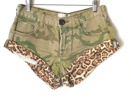 OneTeaspoon Camo Animal Print Denim Shorts- Size 25 Online now