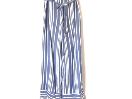 Express Blue and White Striped Flowy Pants- Size S (Inseam 29 1 2”) Discount