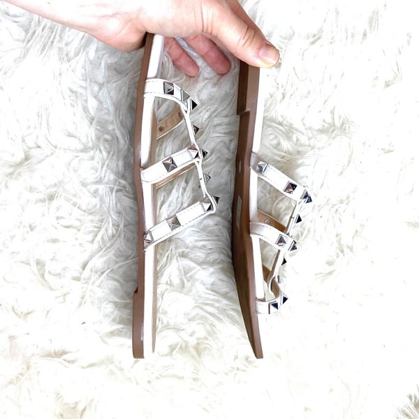 Vintage Havana White Studded Sandals- Size 7 (Jana) Online now