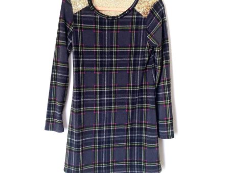 12pm by Mon Ami Plaid Sequins Long Sleeve Dress- Size S Sale