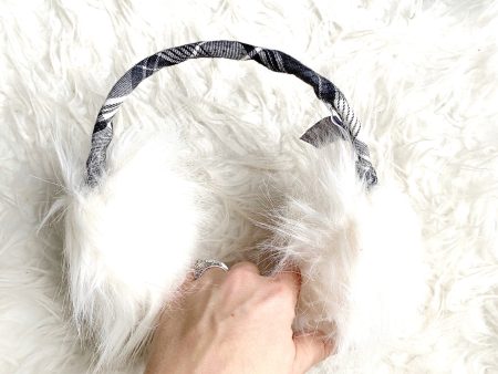 Aerie Plaid Fur Earmuffs Online now