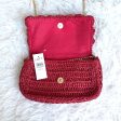 Loft Red Paper Straw Pom Pom Small Handbag NWT Sale