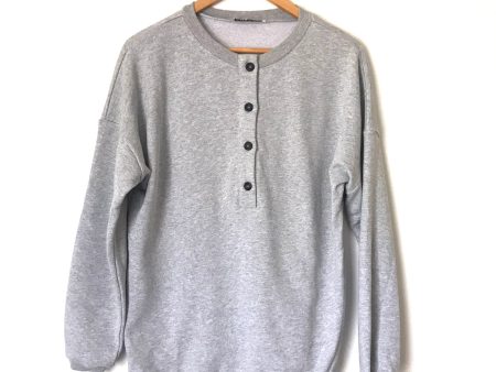 Legoe Heritage Grey 1 4 Button Down Maternity Sweatshirt- Size 0 For Cheap