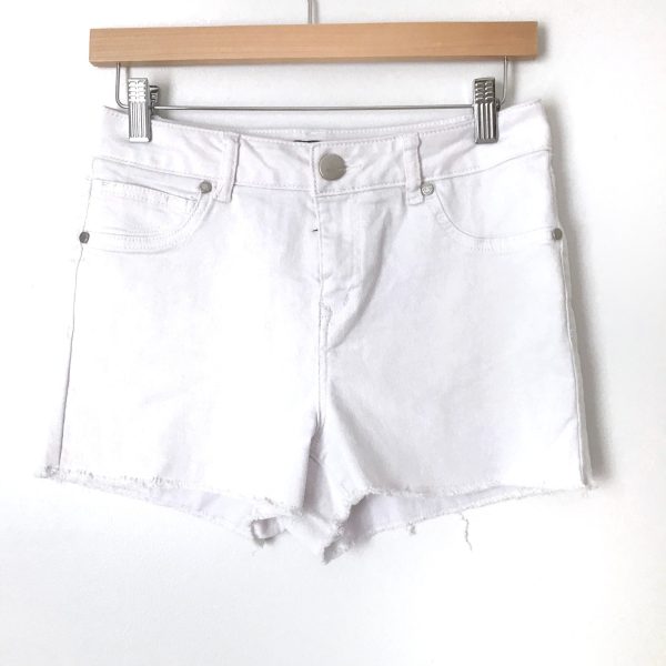 1822 Denim White Frayed Hem Shorts- Size 27 Online Sale