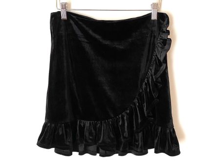 Forever21 Black Velvet Ruffle Skirt- Size L For Cheap