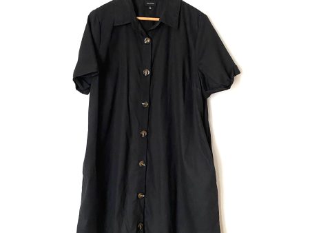 Who What Wear Black Button Up Dress- Size L on Sale