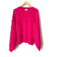 Pink Lily Hot Pink Bubble Sleeve Sweater- Size S For Cheap