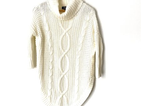 Express Ivory Open Knit Turtleneck Round Hem 3 4 Sleeve Sweater- Size S Supply