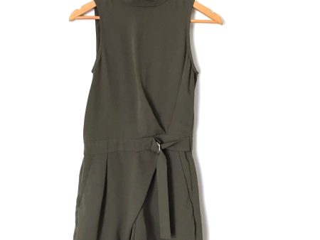 TOPSHOP Deep Olive Halter Romper with Belt- Size 2 Fashion