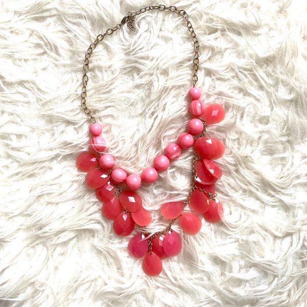 No Brand Pink Beaded and Pendant Layered Necklace on Sale