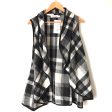 Pink Lily Black White Plaid Waterfall Vest NWT- Size S For Sale