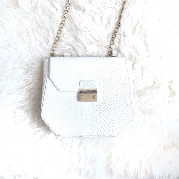 White House Black Market White Embossed Small Crossbody Cheap